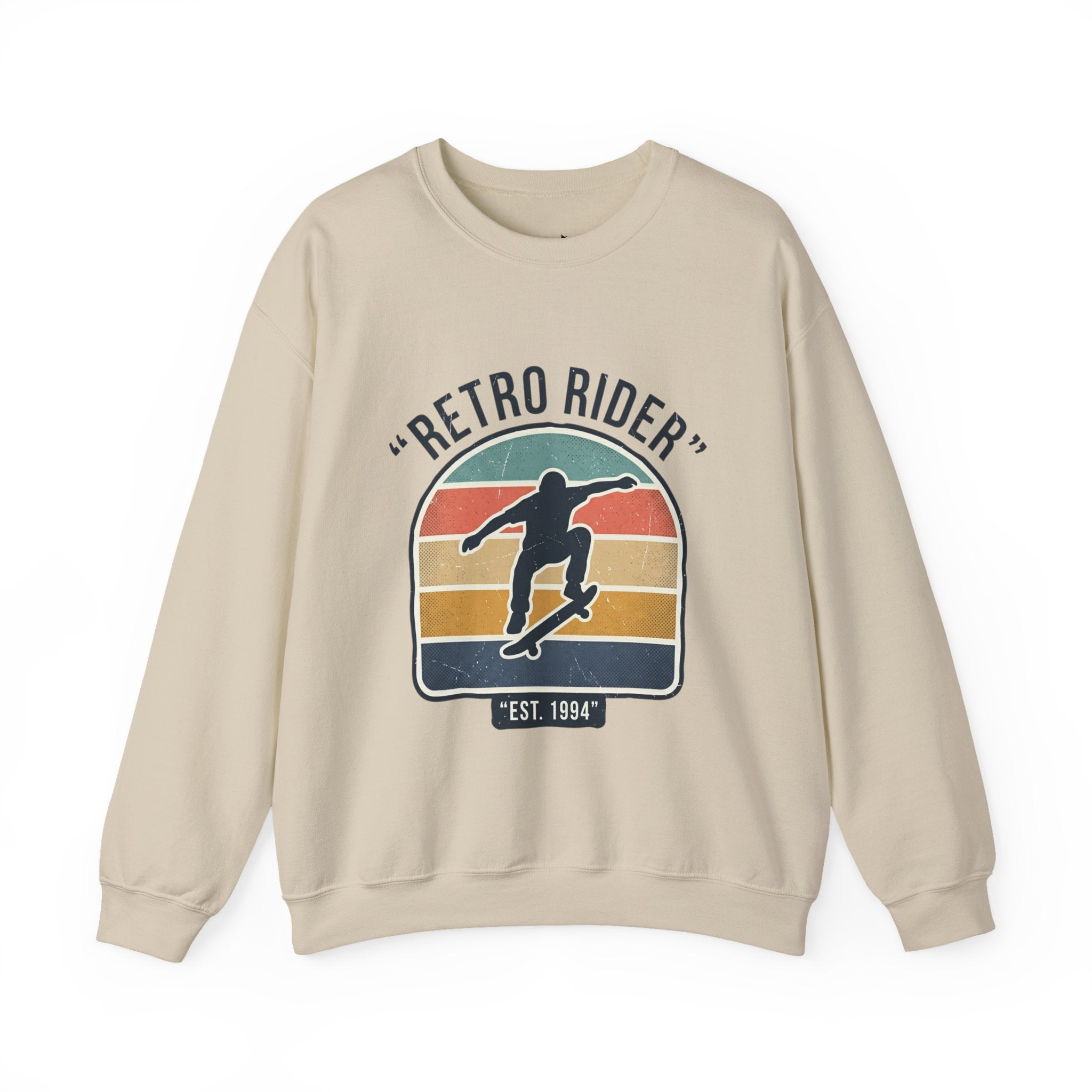 Retro Rider Skate Sweatshirt — Vintage Skateboard Crewneck