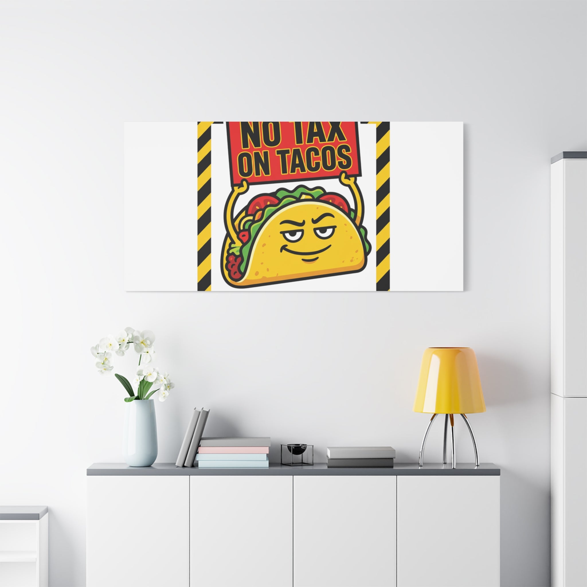No Tax on Tacos Canvas | taco pun, protest typography