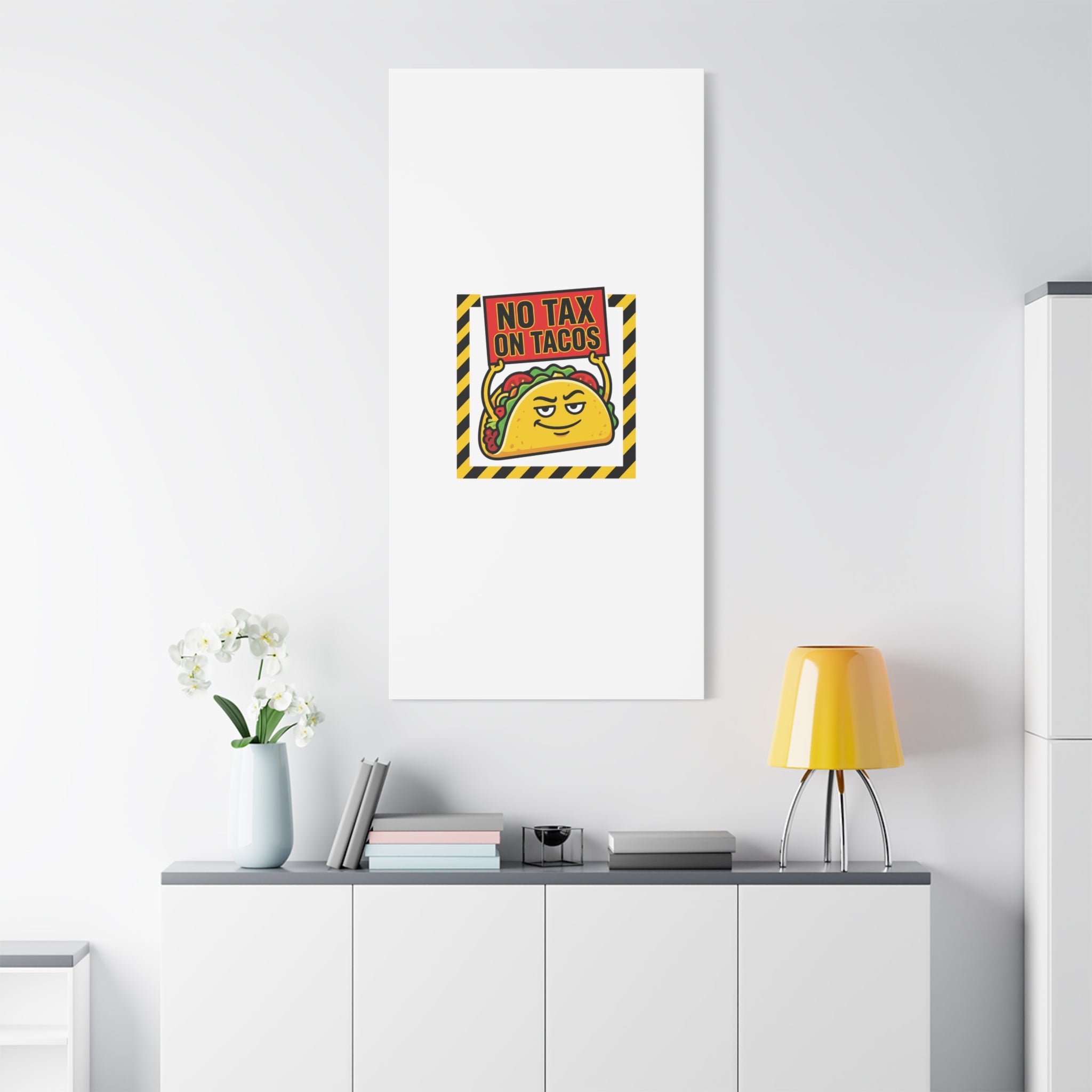 No Tax on Tacos Canvas | taco pun, protest typography