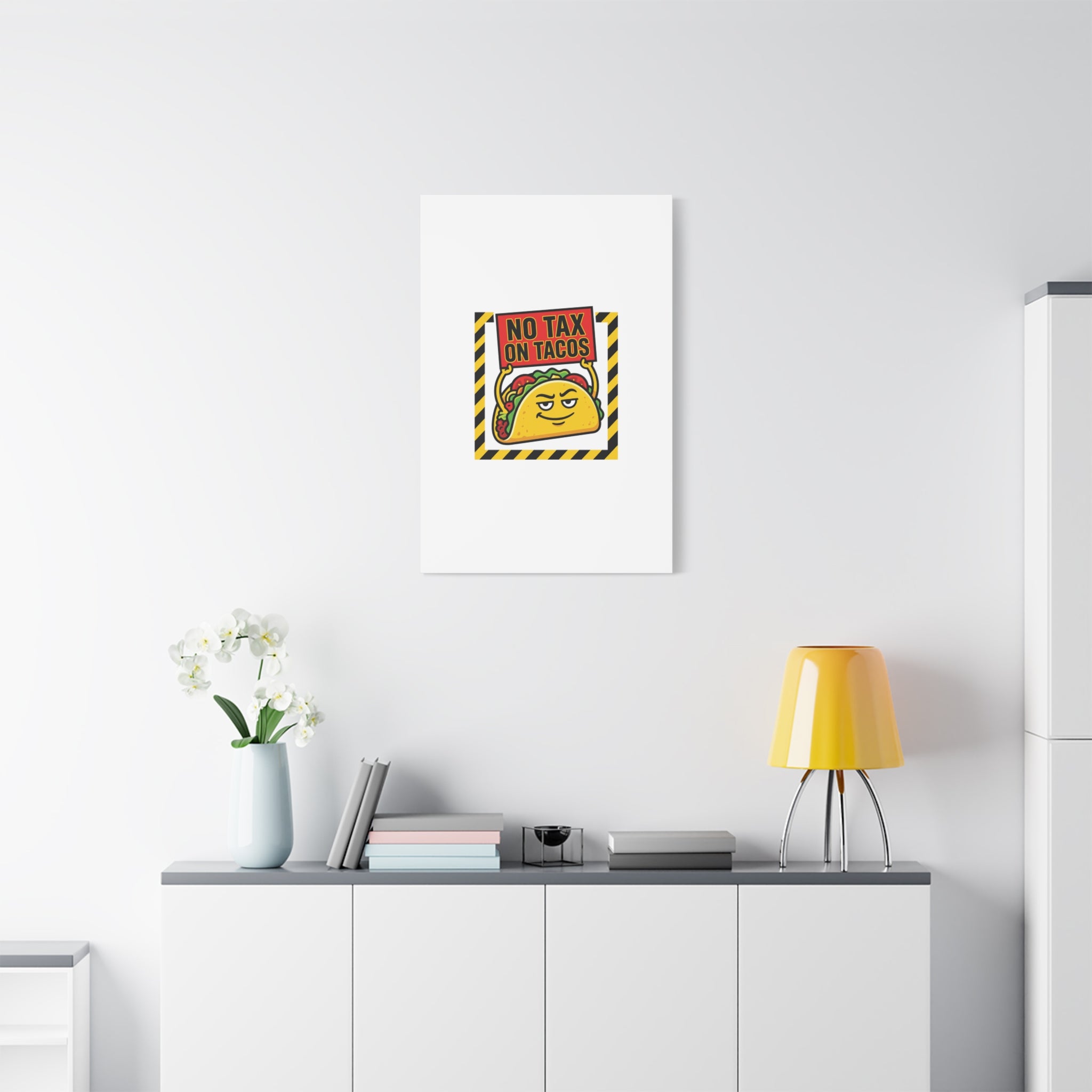 No Tax on Tacos Canvas | taco pun, protest typography