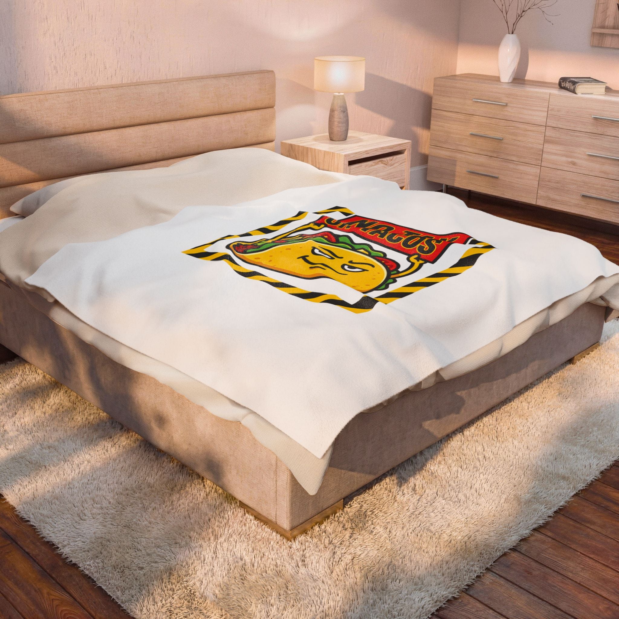 No Tax On Tacos Blanket | political taco meme, tariff protest typography