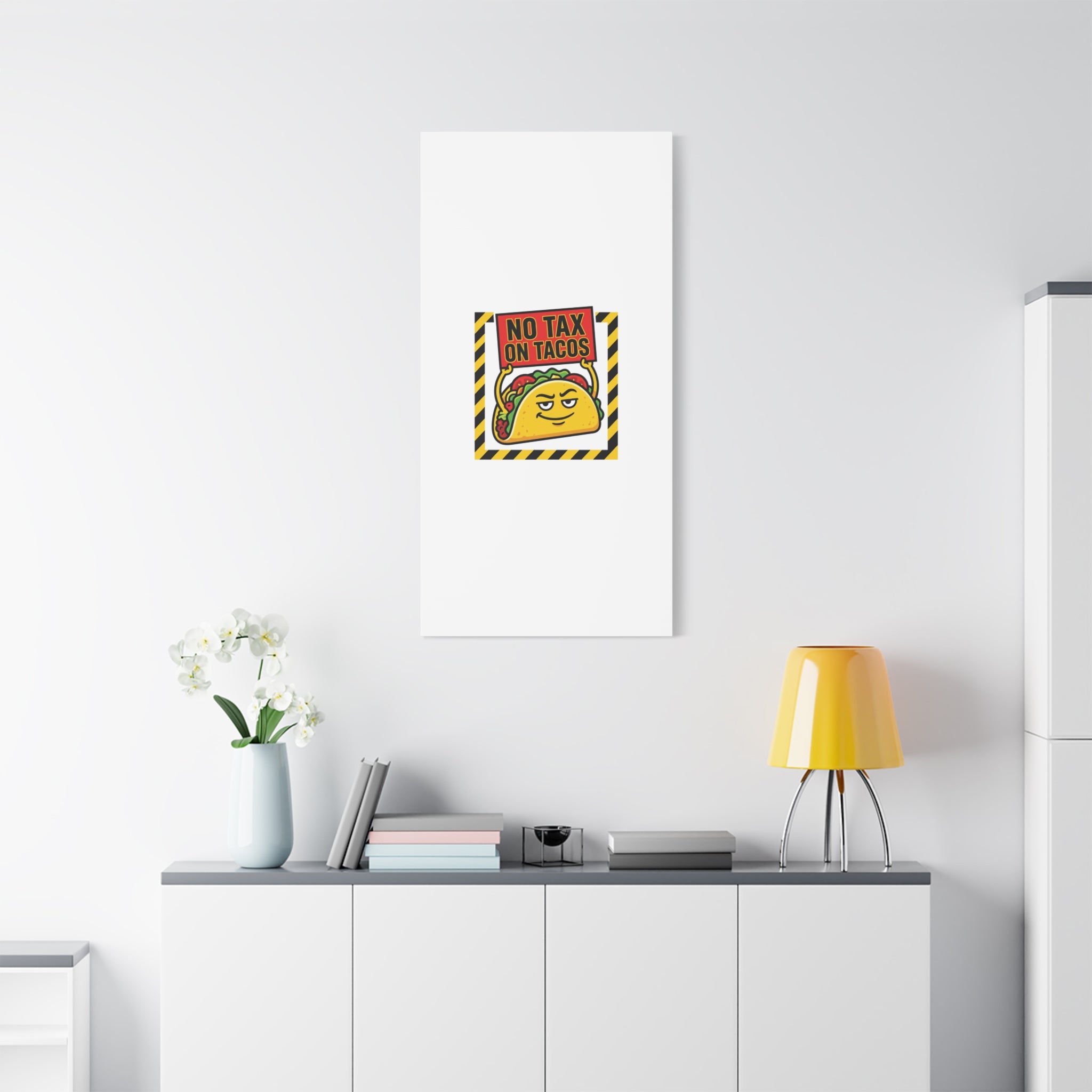 No Tax on Tacos Canvas | taco pun, protest typography