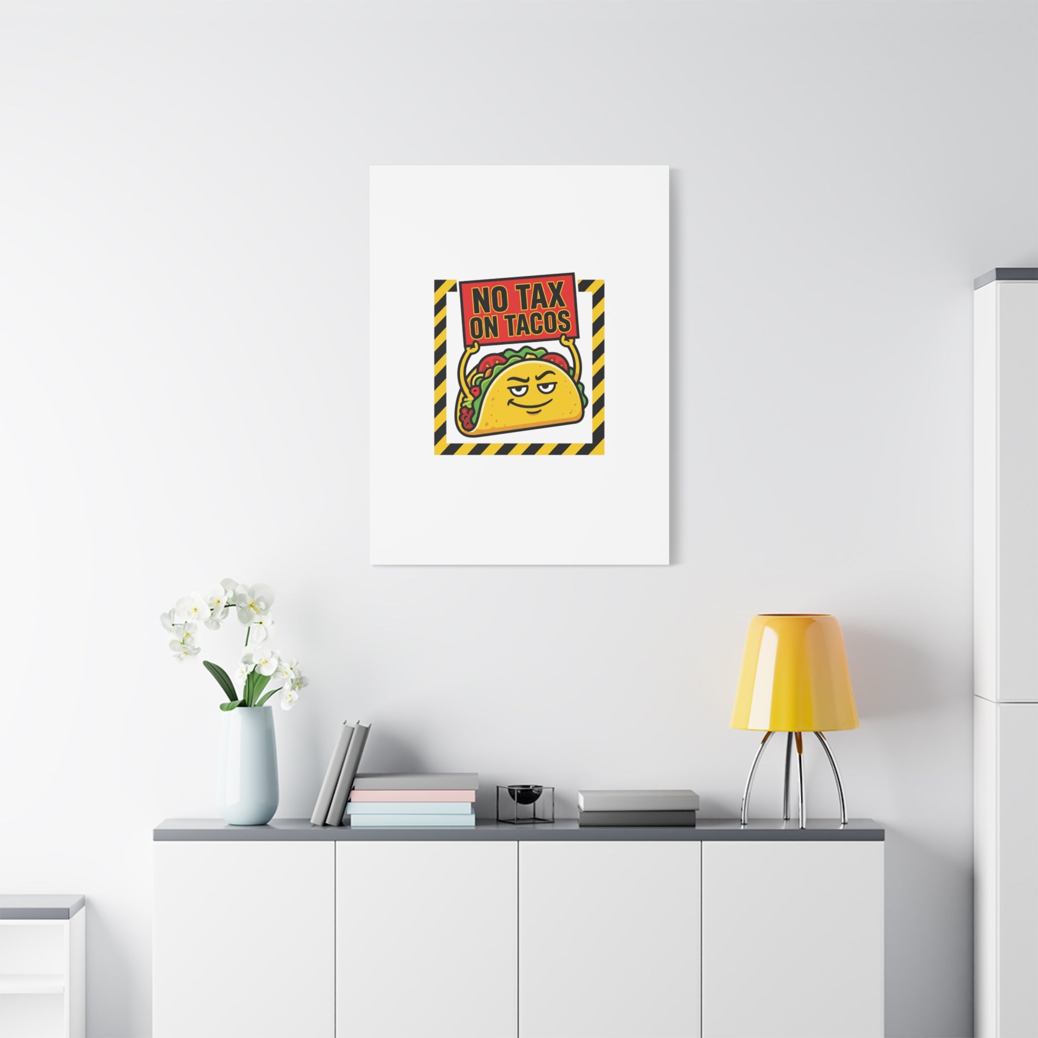 No Tax on Tacos Canvas | taco pun, protest typography