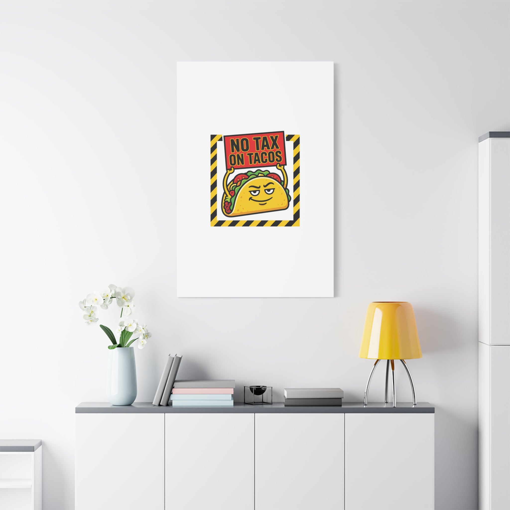 No Tax on Tacos Canvas | taco pun, protest typography