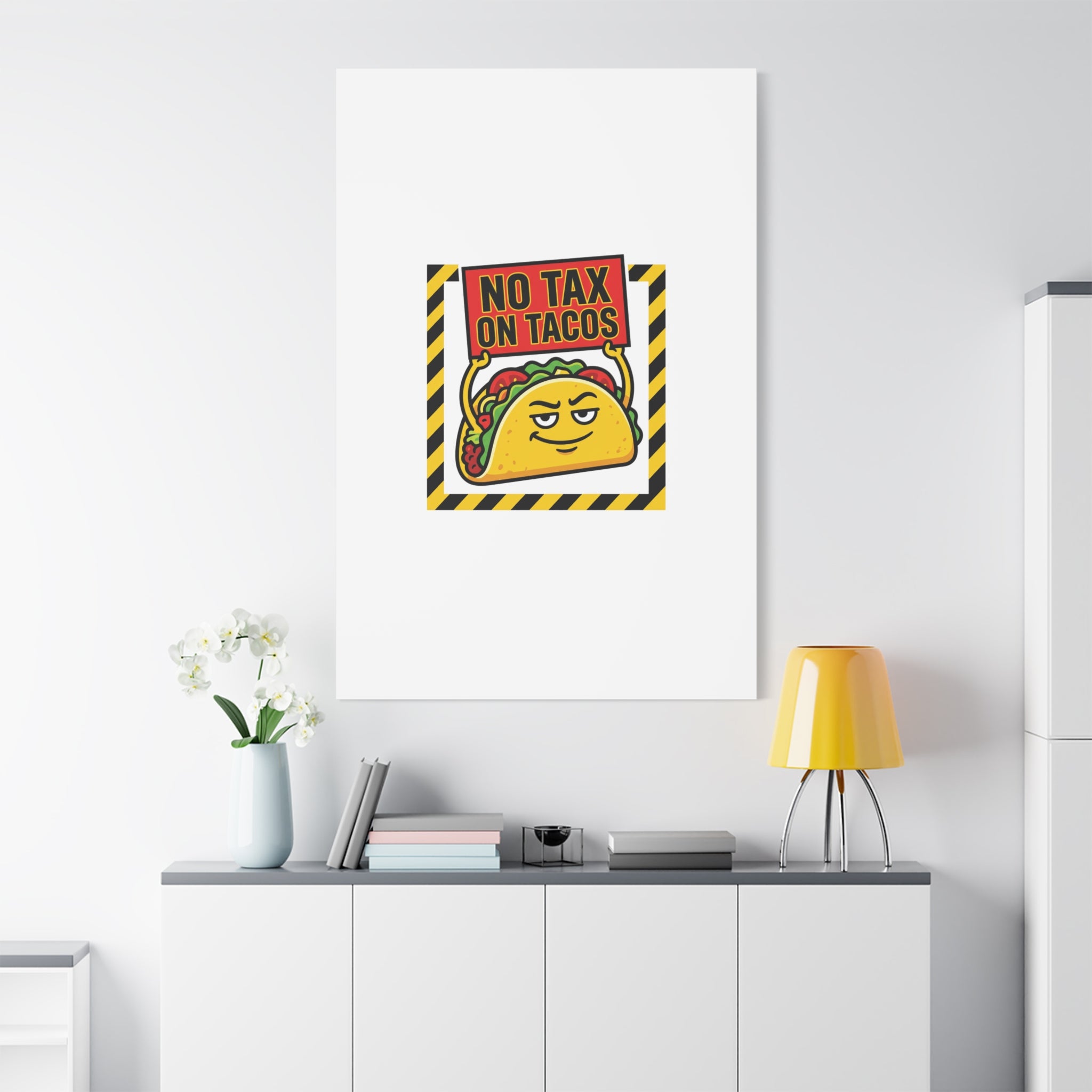 No Tax on Tacos Canvas | taco pun, protest typography
