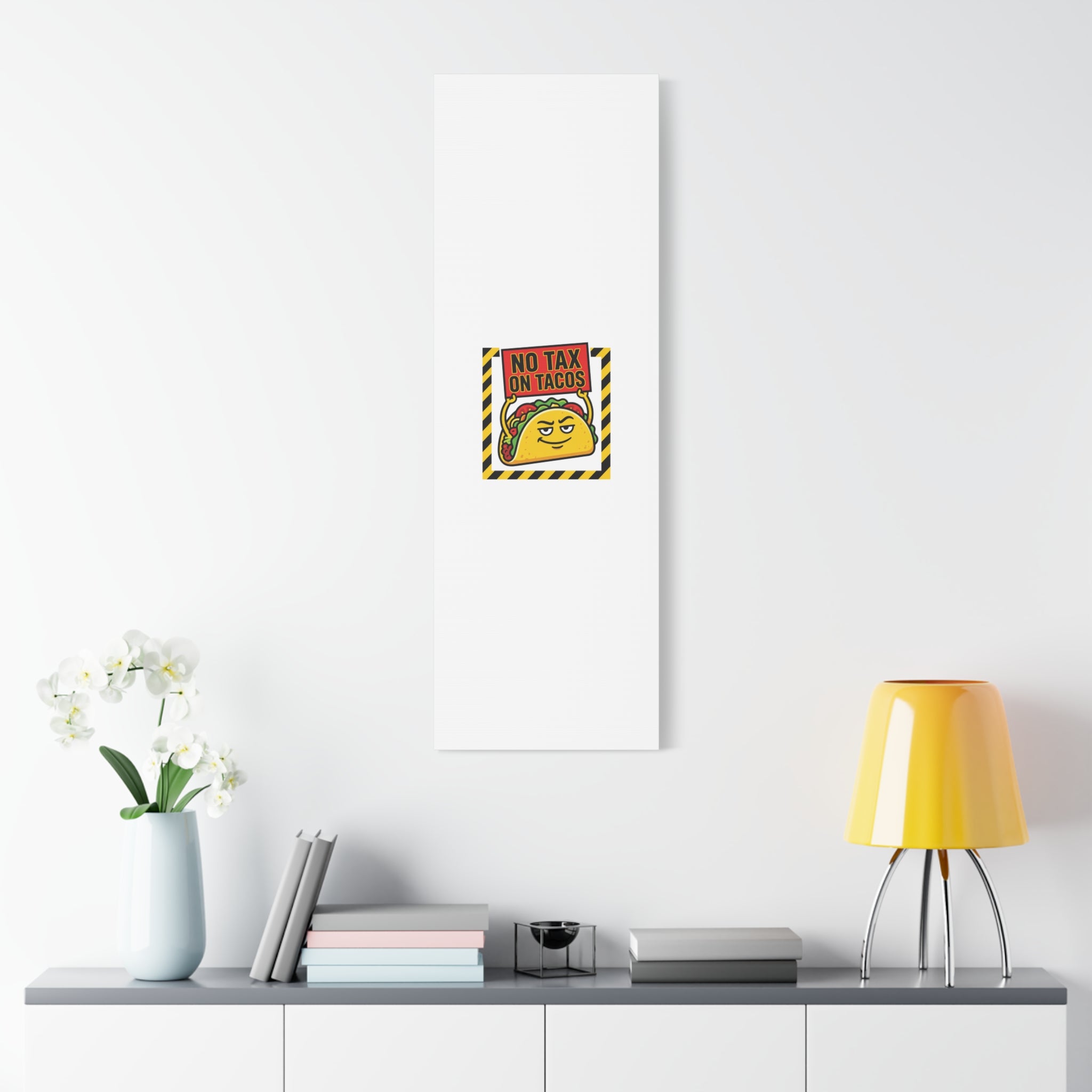 No Tax on Tacos Canvas | taco pun, protest typography