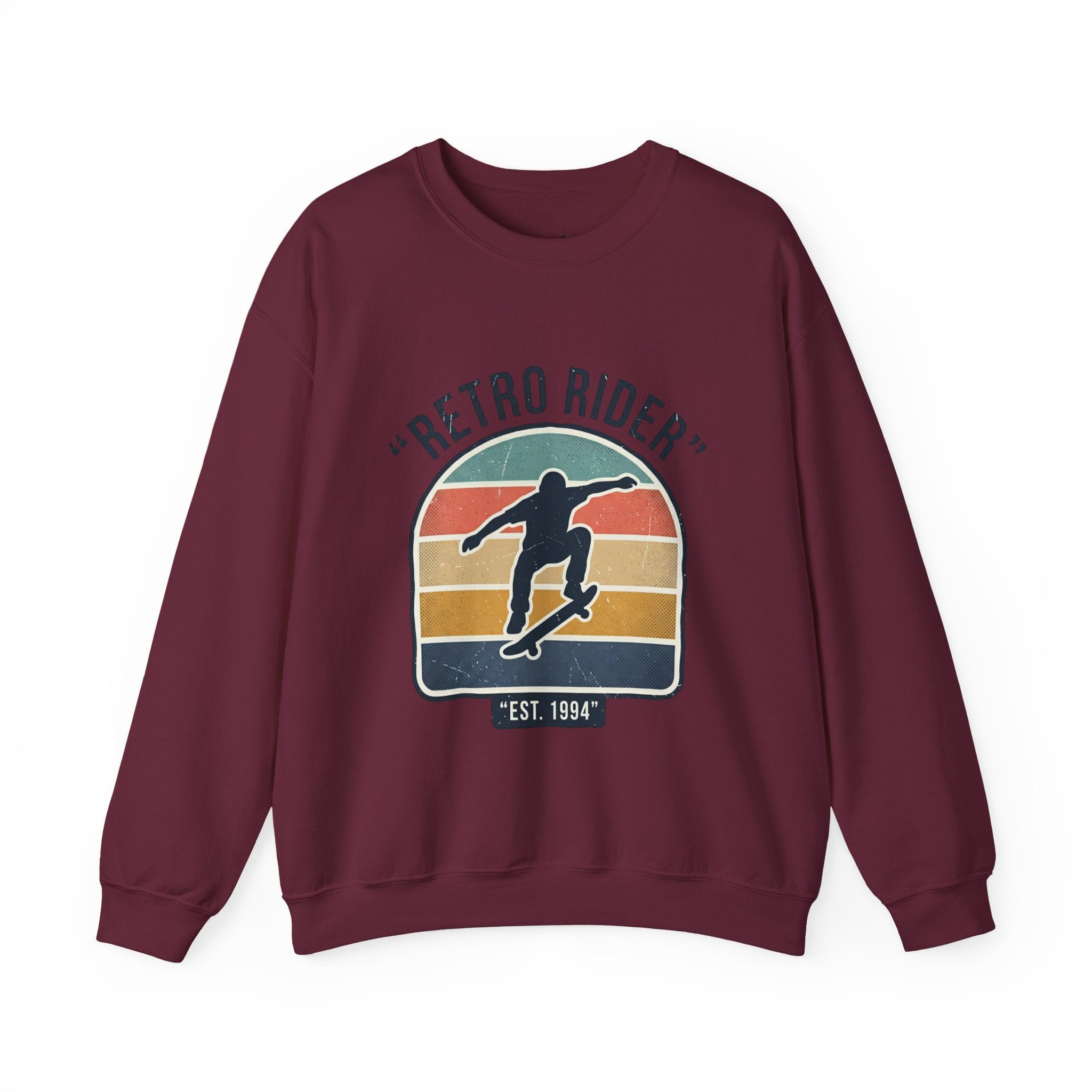 Retro Rider Skate Sweatshirt — Vintage Skateboard Crewneck