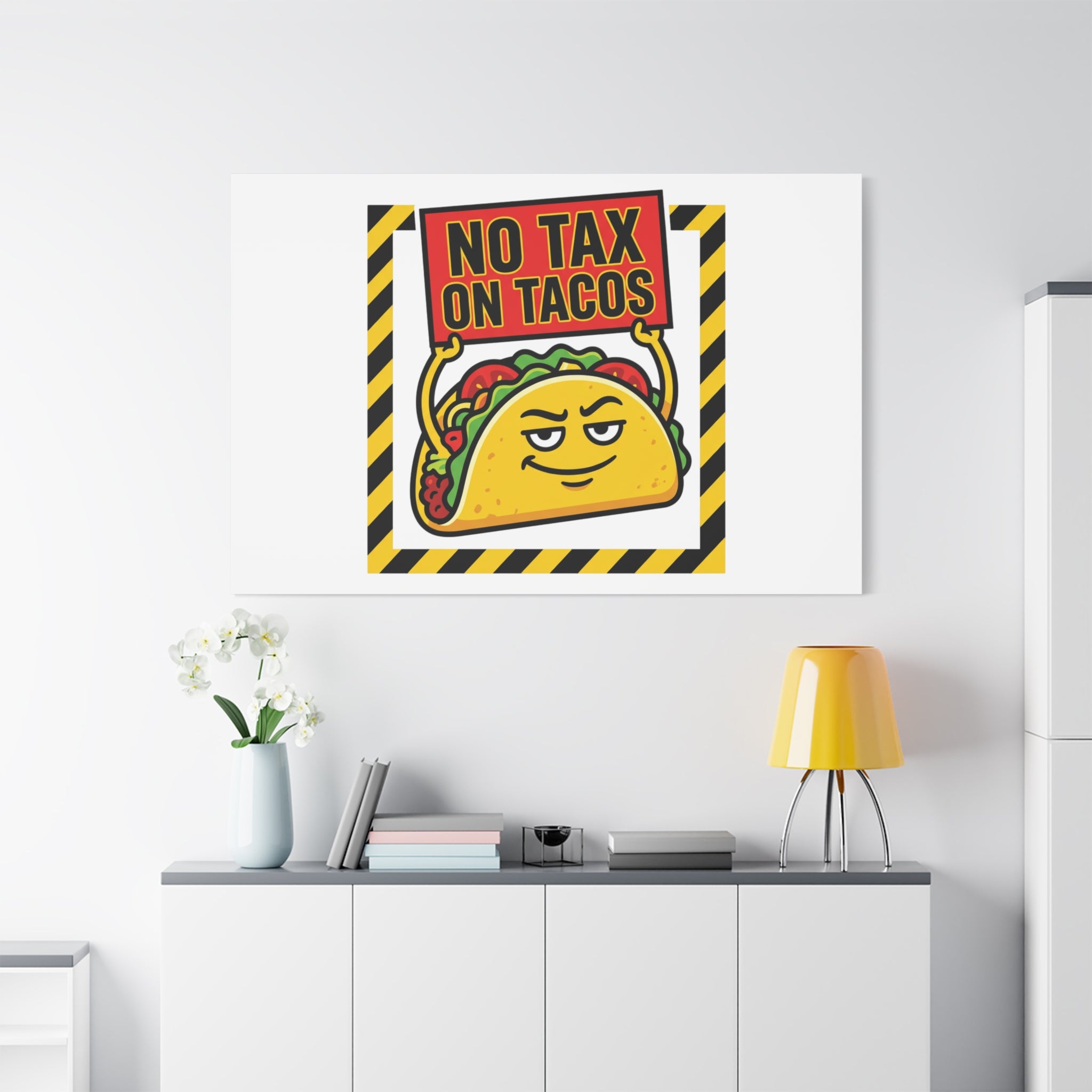 No Tax on Tacos Canvas | taco pun, protest typography