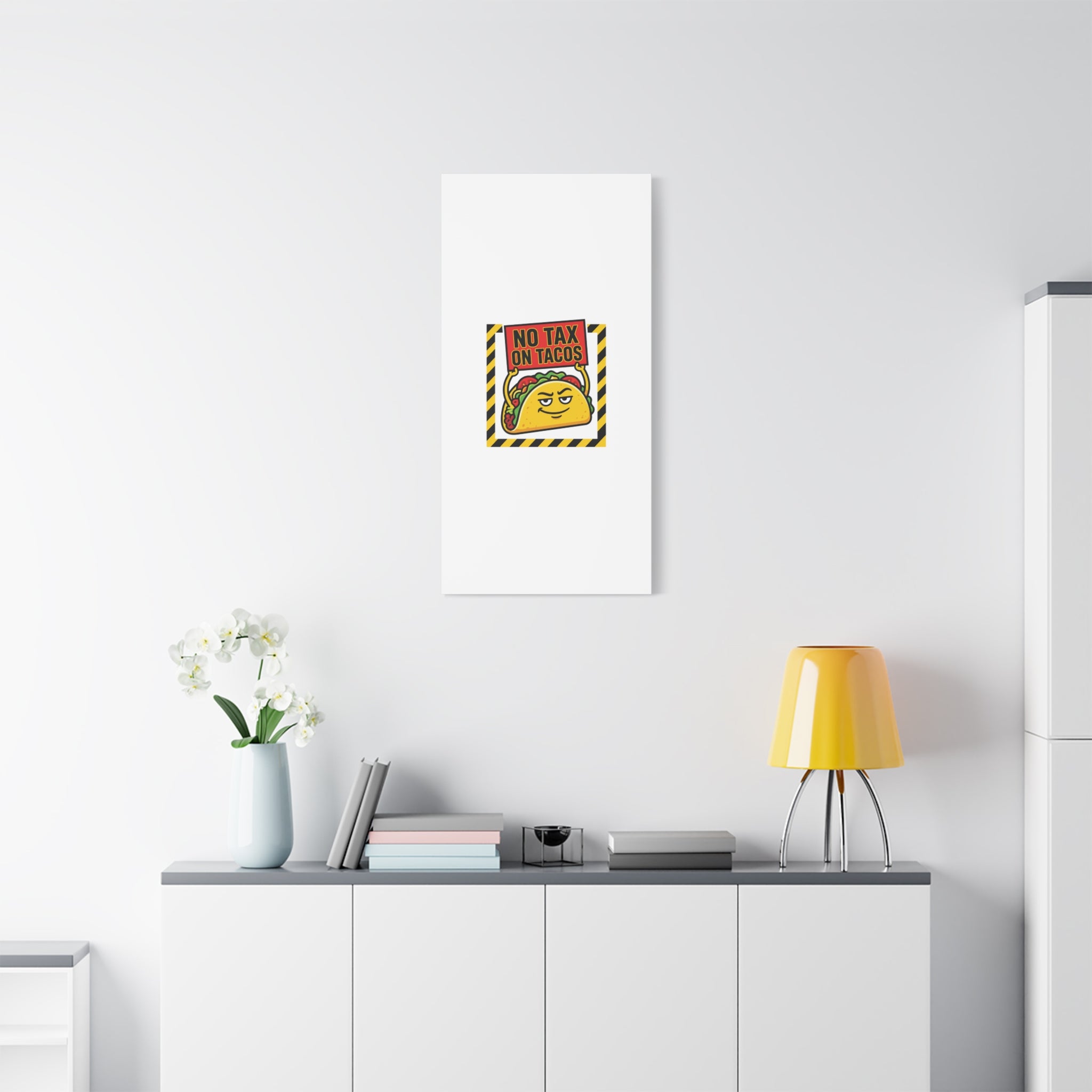 No Tax on Tacos Canvas | taco pun, protest typography