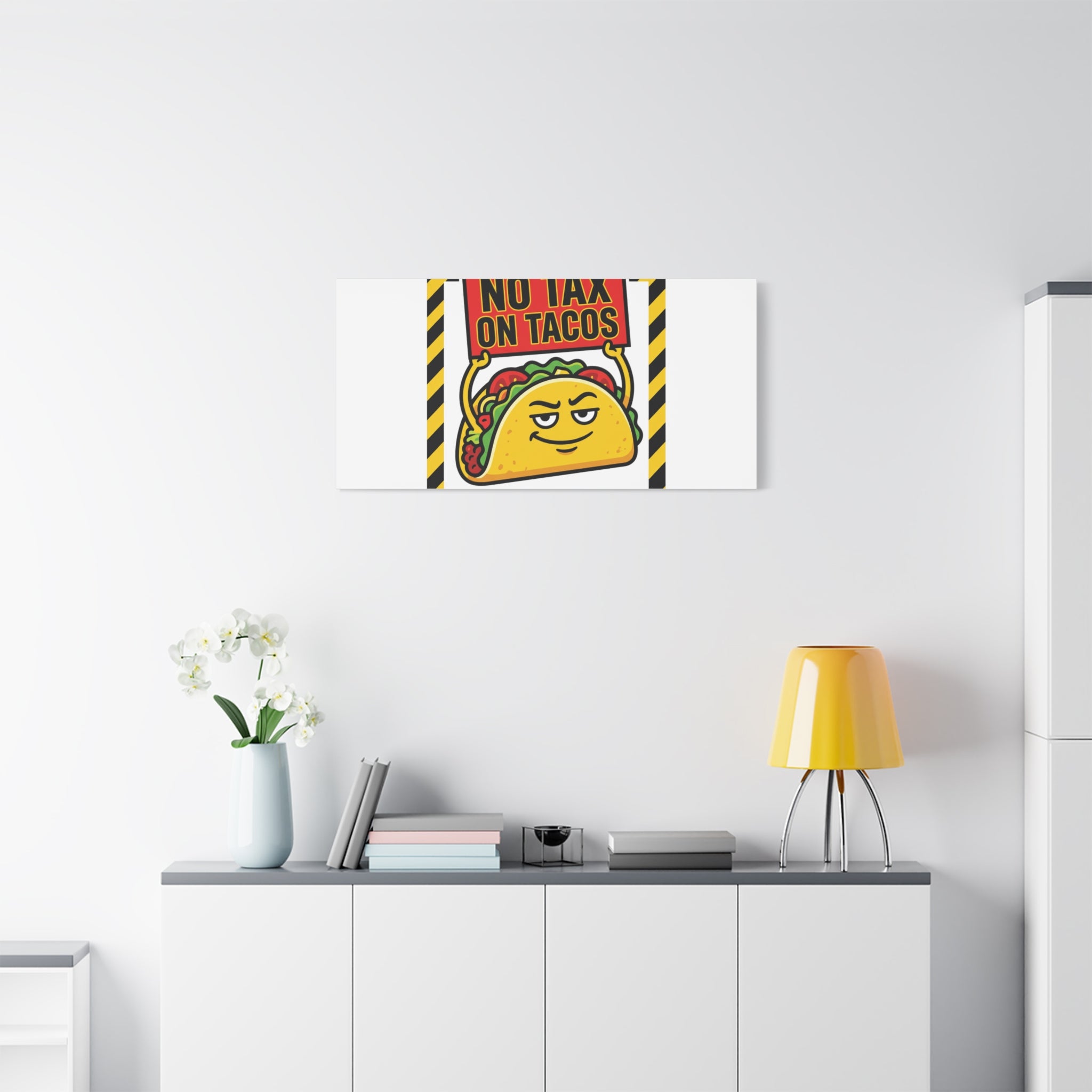 No Tax on Tacos Canvas | taco pun, protest typography