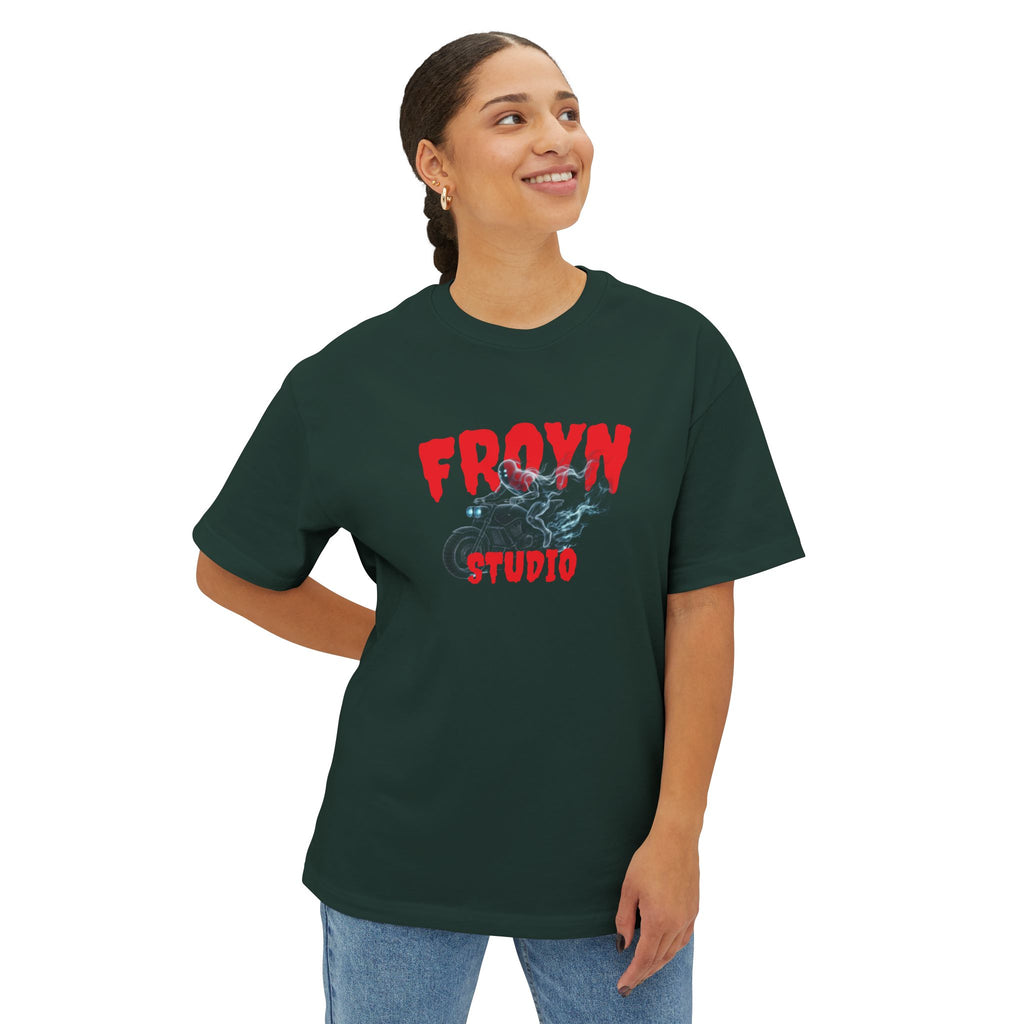 FROYN Studio Graphic Tee — Dark Oversized Boxy T‑Shirt