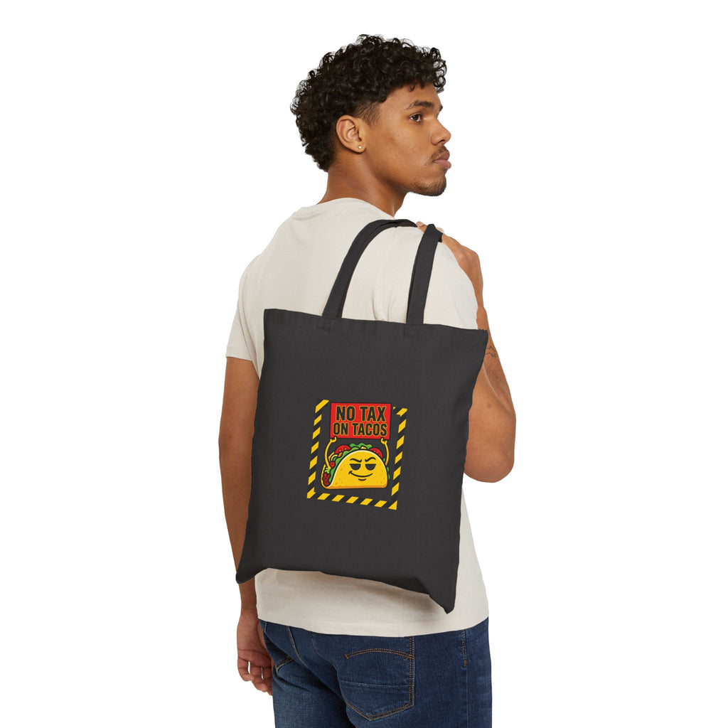 No Tax on Tacos Tote | political taco pun, tariff backtrack meme