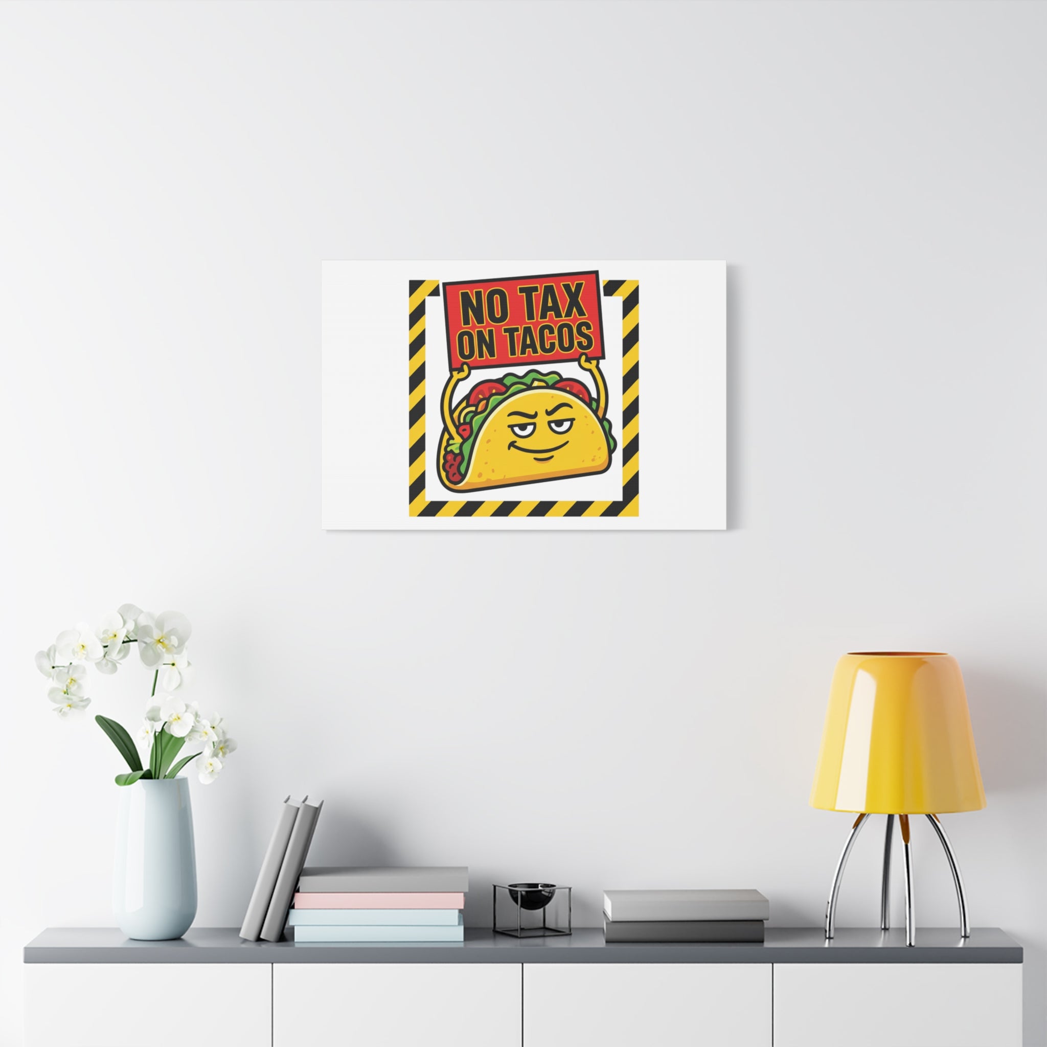 No Tax on Tacos Canvas | taco pun, protest typography