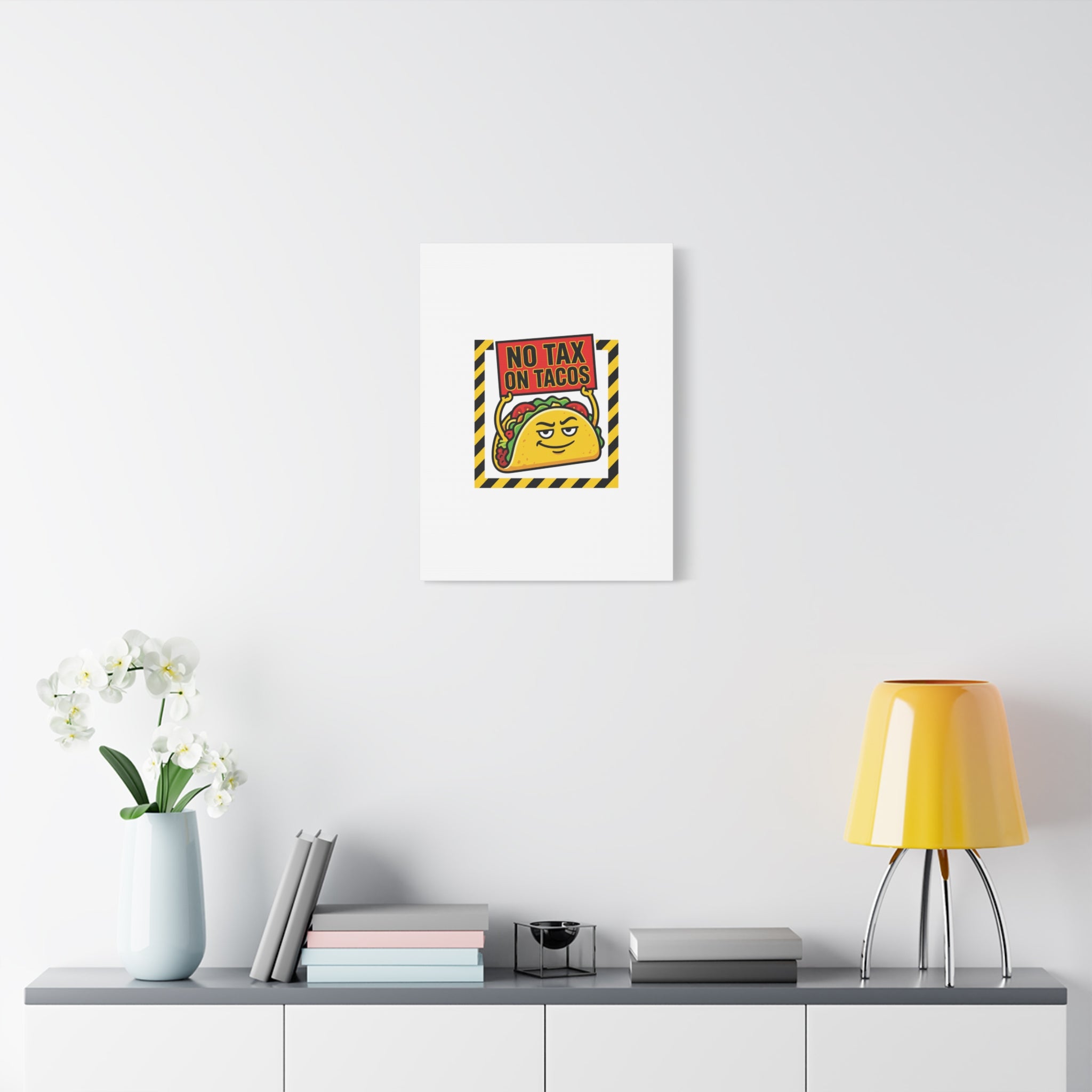 No Tax on Tacos Canvas | taco pun, protest typography