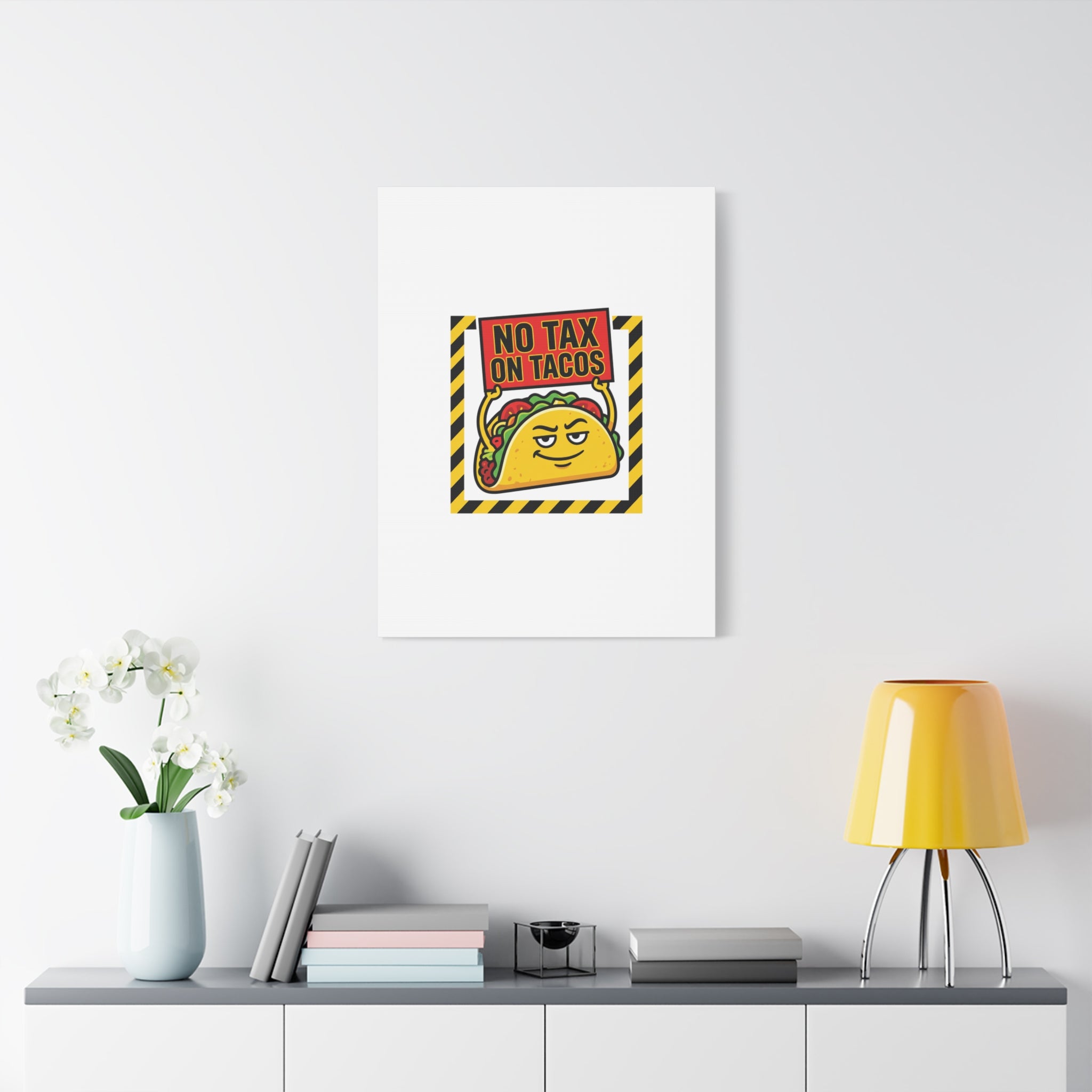 No Tax on Tacos Canvas | taco pun, protest typography